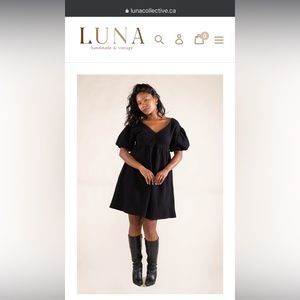 NLT puff sleeve Elodie dress size large, black BNWT